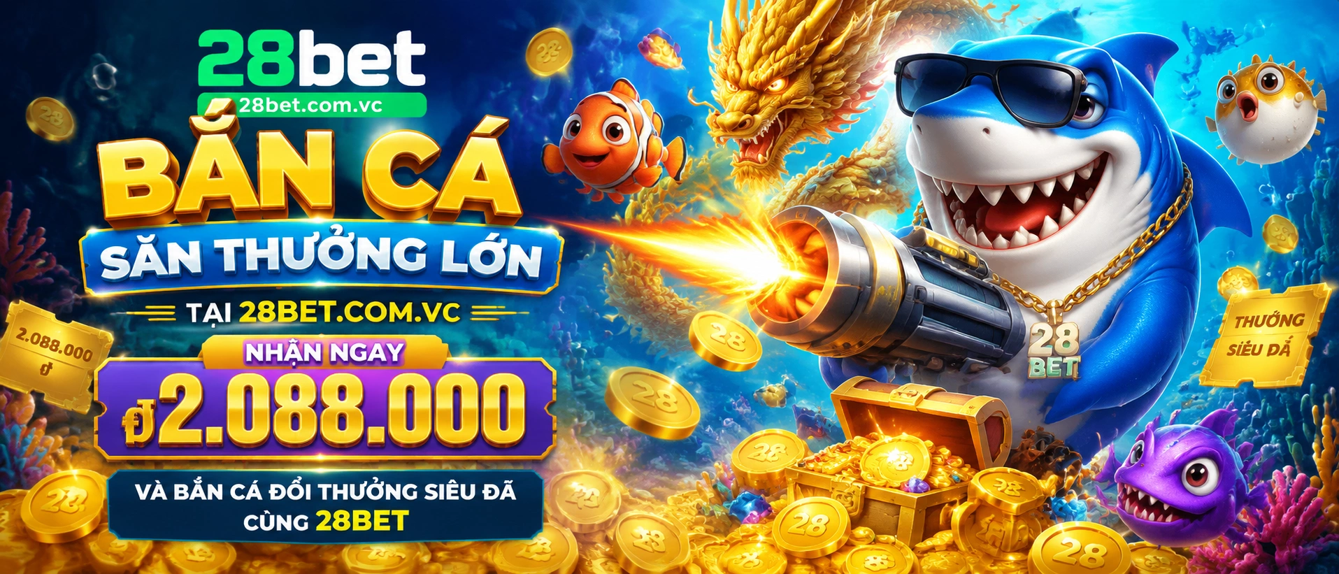 Bắn Cá Thủy Cung 3D - ocean theme với giao diện sâu