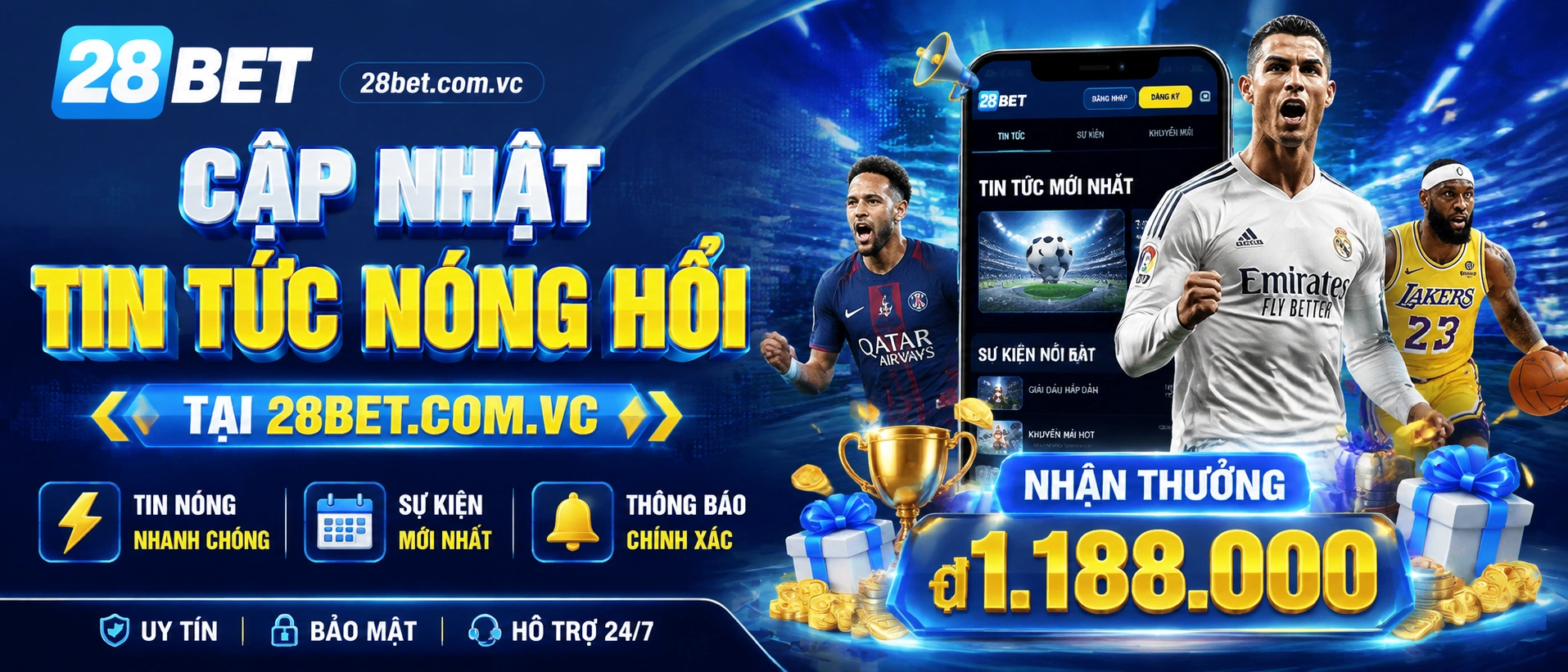 28bet tin tức nổi bật trên giao diện mobile